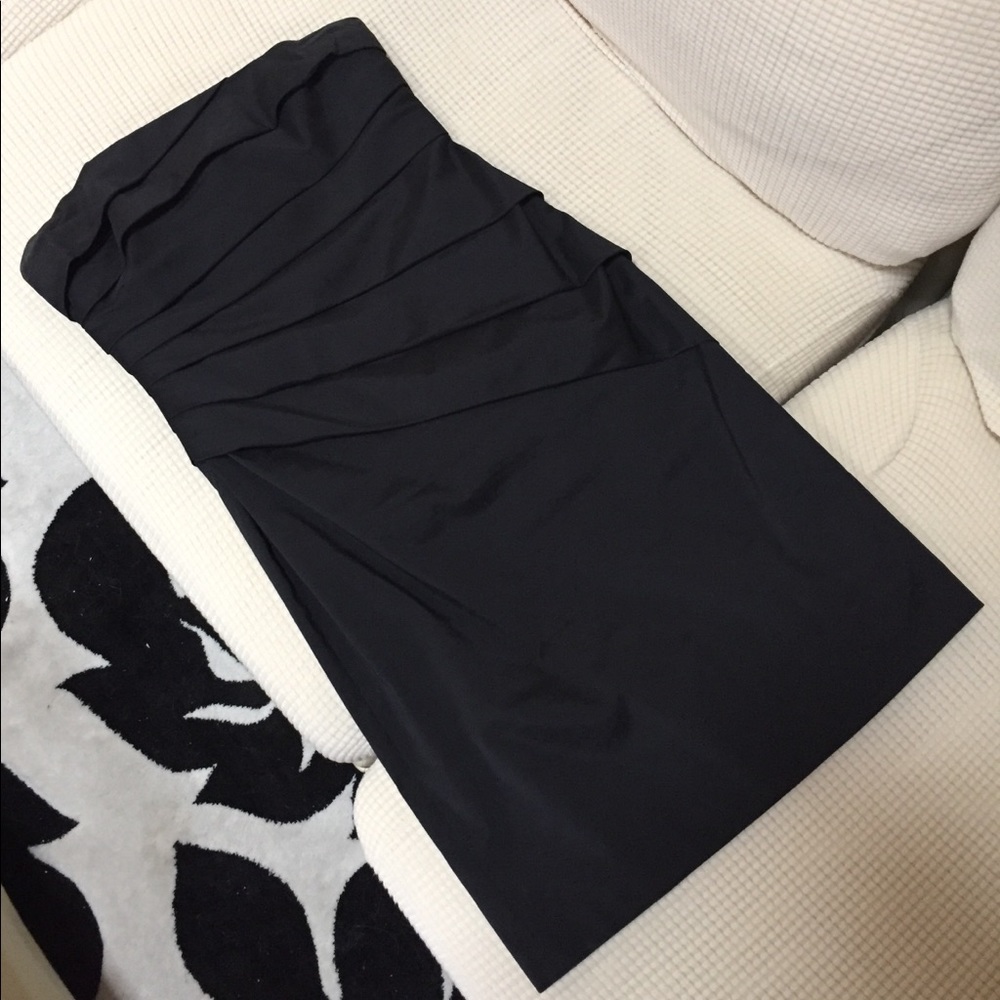 Black Strapless Evening Dress